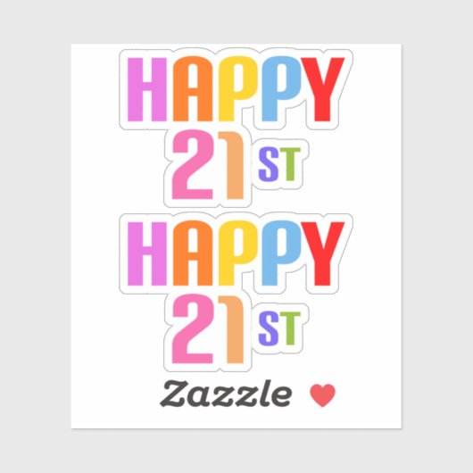 Happy 21st sticker (Vel)
