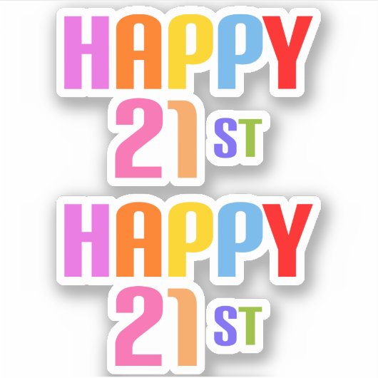 Happy 21st sticker (Voorkant)