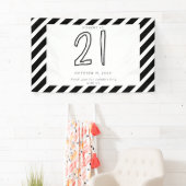 Happy 21st verjaardag Modern Simple Black White Spandoek (Insitu)
