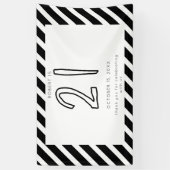Happy 21st verjaardag Modern Simple Black White Spandoek (Verticaal)