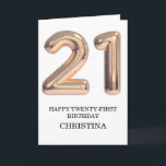 Happy 21st Verjaardag Roos Gouden Meisje Gepersona Kaart<br><div class="desc">Happy 21st Verjaardag Roos Gouden Meisje Gepersonaliseerd</div>