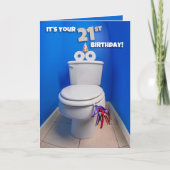 Happy 21st Verjaardag Toilet Potty Humor Feestdagen Kaart (Voorkant)