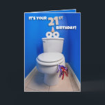 Happy 21st Verjaardag Toilet Potty Humor Feestdagen Kaart<br><div class="desc">Maak een grapje met iemand die 21 wordt met dit grappige toilet verkleed voor een feestje als je Happy 21st Birthday zegt!</div>