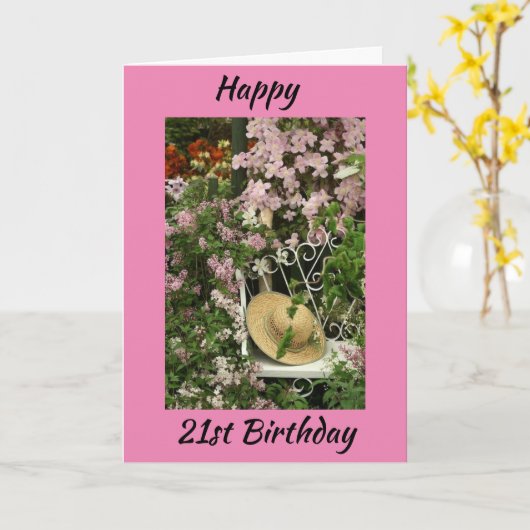 HAPPY **21ste halve dag** Kaart (Gele Bloem)