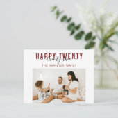 Happy 22 2 Typography Photo Holiday Briefkaart (Staand voorkant)