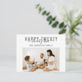 Happy 22 2 Typography Photo Holiday Briefkaart (Staand voorkant)
