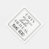 HAPPY 22ND BIRTHDAY; Art Deco Style; aangepaste na Servet (Hoek)