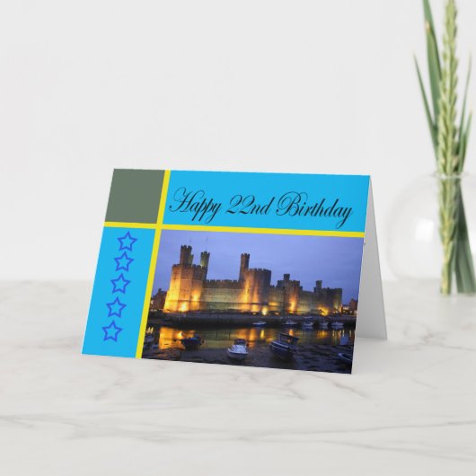 Happy 22nd Birthday Caernarfon Castle Kaart (Voorkant)