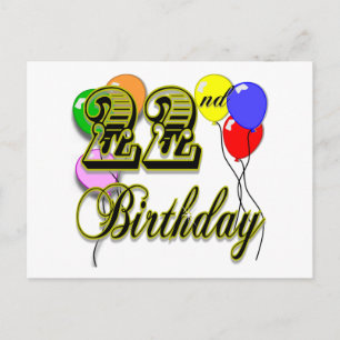 Happy 22nd Birthday Merchandise Briefkaart