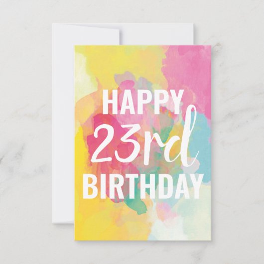 Happy 23nd Birthday Kaart ("Waterverf gradiënten") (Voorkant)