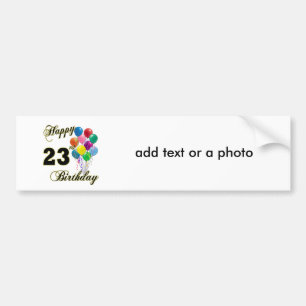 Happy 23rd Birthday-cadeautjes met ballonnen Bumpersticker