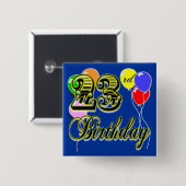 Happy 23rd Birthday Merchandise Vierkante Button 5,1 Cm (Voorkant /achterkant)