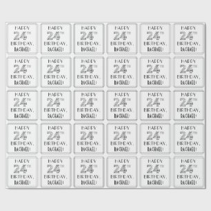 HAPPY 24TH BIRTHDAY; Art Deco Style; aangepaste na Cadeaupapier