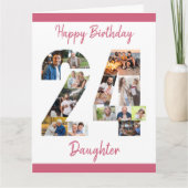Happy 24th Birthday Number 24 Photo Collage Kaart (Voorkant)