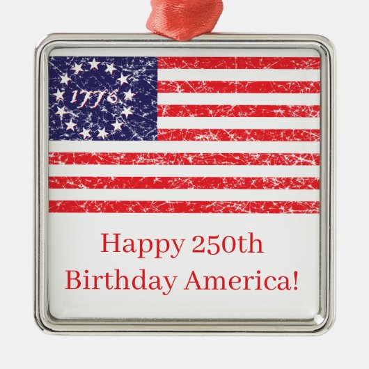 Happy 250th America Metalen Ornament (Voorkant)