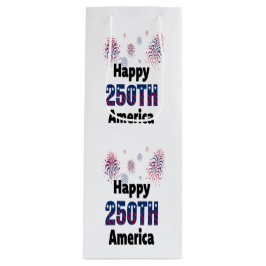 Happy 250th America Patriotic July 4th Wijn Cadeautas