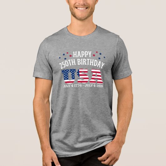 Happy 250th birthday USA Tri-Blend Shirt (Voorkant)