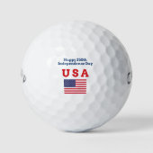 'Happy 250th Independence Day USA' Milestone Golfballen (Voorkant)