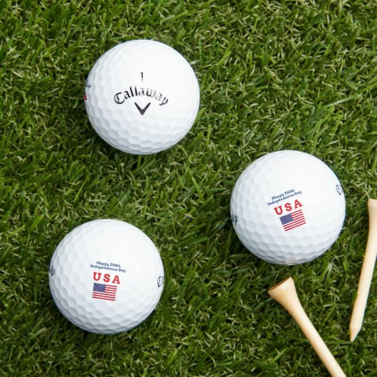 'Happy 250th Independence Day USA' Milestone Golfballen (Insitu Gras)