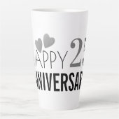 Happy 25 Silver Wedding Jubileum Latte Mok (Voorkant)