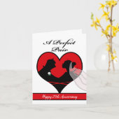 Happy 25e Jubileum, paar silhouet, Custom Kaart (Gele Bloem)