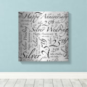 Happy 25e Jubileum Word Art Graphic Canvas Afdruk (Insitu (Houten vloer))