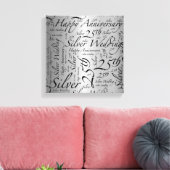 Happy 25e Jubileum Word Art Graphic Canvas Afdruk (Insitu (Woonkamer))