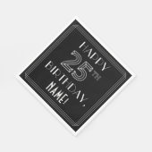 HAPPY 25TH BIRTHDAY; Art Deco Style; aangepaste na Servet (Hoek)