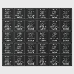 HAPPY 25TH BIRTHDAY; Art Deco Style met aangepaste Cadeaupapier