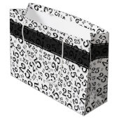 Happy 25th Birthday Black/White Number Pattern Groot Cadeauzakje (Achterkant Gekanteld)