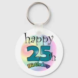 Happy 25th Birthday (blauw) Sleutelhanger