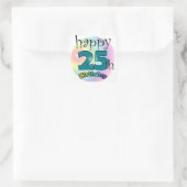 Happy 25th Birthday (blauw) Vierkante Sticker (Tas)