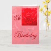 Happy 25th Birthday Dianthus Red Flower Kaart (Gele Bloem)