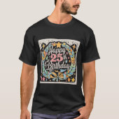 Happy 25th Birthday Floral Stars Mannen T-shirt (Voorkant)