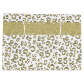 Happy 25th Birthday Gold Random Number Pattern Groot Cadeauzakje (Achterkant)