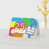 Happy 25th Birthday Kaart (Gele Bloem)