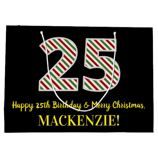 Happy 25th Birthday & Merry Kerstmis, aangepaste n Groot Cadeauzakje (Achterkant)