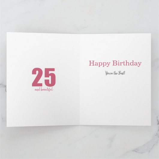 Happy 25th Birthday Number 25 Photo Collage Kaart (Binnen)