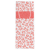 Happy 25th Birthday Random Number Pattern Coral Wijn Cadeautas (Achterkant)