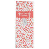 Happy 25th Birthday Random Number Pattern Coral Wijn Cadeautas (Voorkant)