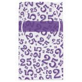 Happy 25th Birthday Random Number Pattern Paars Klein Cadeauzakje (Achterkant)