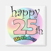 Happy 25th Birthday (roze) Magneet (Voorkant)