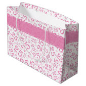 Happy 25th Birthday roze Random Number Pattern Groot Cadeauzakje (Achterkant Gekanteld)