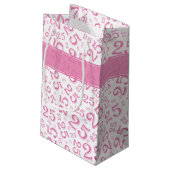 Happy 25th Birthday roze Random Number Pattern Klein Cadeauzakje (Achterkant Gekanteld)