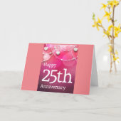 "HAPPY ***25TH *** BRUILOFT JUBILEUM" KAART (Gele Bloem)