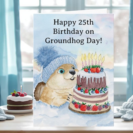  Happy 25th Groundhog Day Birthday  Kaart