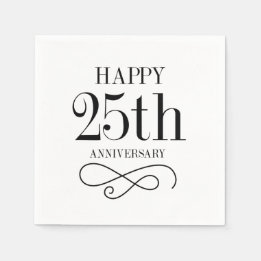 Happy 25th Jubileum cocktailservetten Servetten