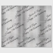 Happy 25th Jubileum DIY Names/Year Black Script Cadeaupapier (Vlak)