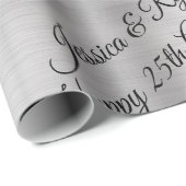 Happy 25th Jubileum DIY Names/Year Black Script Cadeaupapier (Rol Hoek)