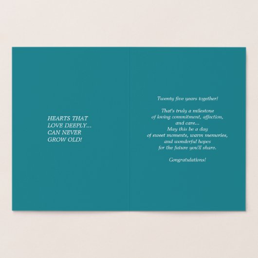 Happy 25th Jubileum Luxury Folie Kaarten (Binnen)